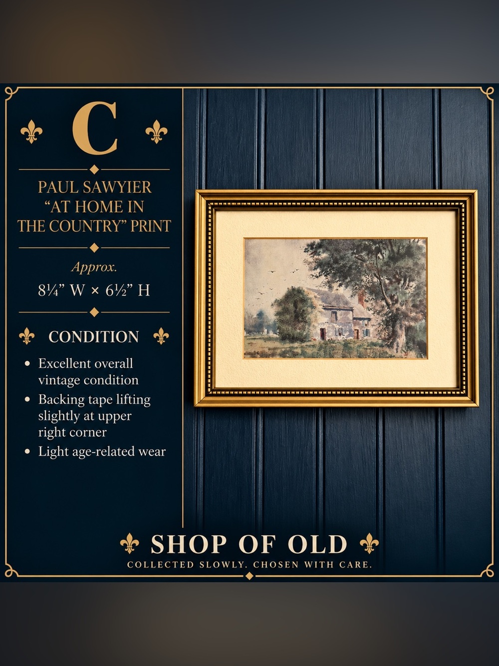 Paul Sawyier “At Home in the Country” Vintage Framed Print